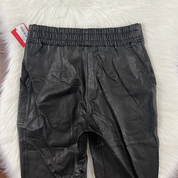 Spanx Size XS Noir‎ Black Faux Leather Like Jogger Pants - Picture 9 of 10